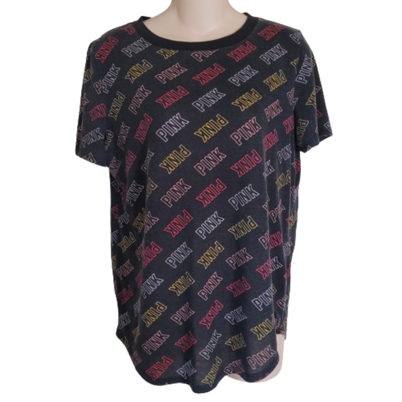 PINK Victoria's Secret Other - Pink Victoria's Secret Logo Sleepwear Short Sleeve Pajama Top Size Women's Small